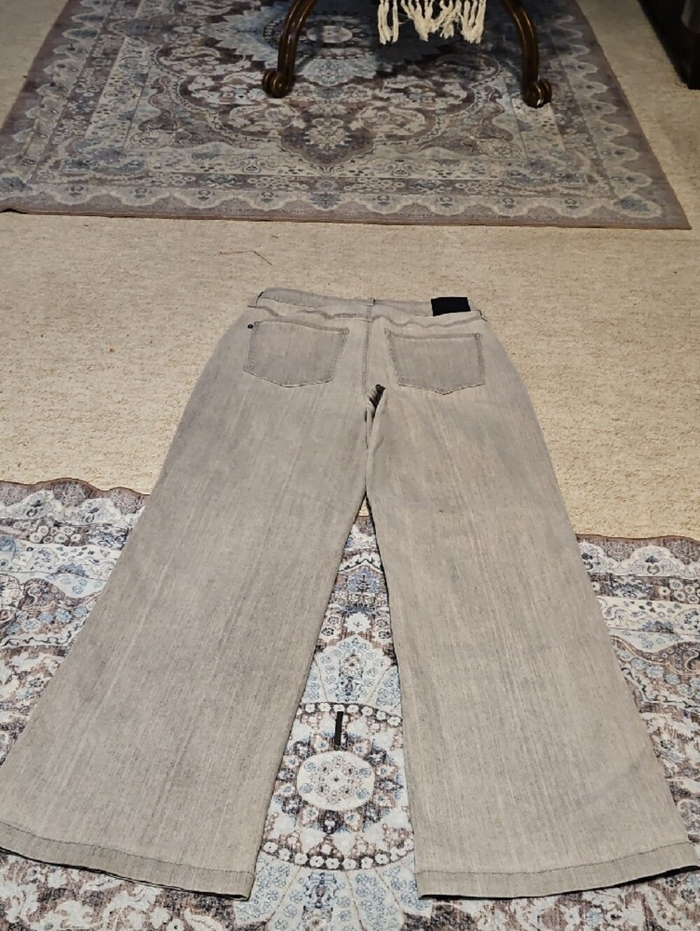 Judy Blue Light Gray Wide-Leg Flare Jeans with Front Seam Detail - Picture 4 of 10